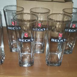 confezioni da 6 bicchieri  di vetro marca beck's nuovi da 0,4 l