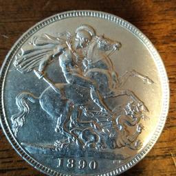 moneta Argento 1 corona regina Vittoria 1890 arg 925 spl prezzo intrattabile la spedizione costa 8€