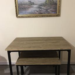 Bought from Argos just 6 weeks ago. Selling as benches more fit one person. As new condition. Perfect to be used as a breakfast bar or for small spaces.