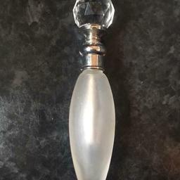 Crystal / Silver perfume bottle. Light, Screw top. Elegant and handy to carry perfume in handbag.