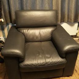 High quality large real leather chair in grey with reclining head rest. Still in good condition. Collection only BL2 5NG. Open to reasonable offers