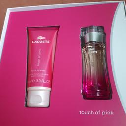 brand new lacoste pink gift set sells for £25.