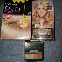 selling for my mum blonde hair dyes as they are no longer used as my mum changer for hair colour theres a blonde hair dye an glam highlights collect from winyates area collect only