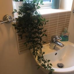 Indoor artificial plant in pot used to add touch up to my rest room.
