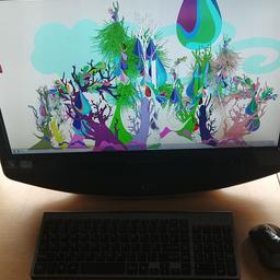 it has a 22 inch touch screen core i3 1 tb harddrive running Windows 7 ultimate.it comes with a wireless keyboard plus wireless mouse.its a great pc the kids love to draw on the screen using a painting app.£100 ono