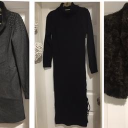 Grey coat , black jumper dress, chocolate brown 3/4 sleeves jacket.
Very good condition
Price for all.
Collection only Nn48