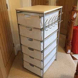 IKEA set of 6 DRAWERS with removable hook rack
IN GOOD USED CONDITION
Drawers are canvas with metal frames
DIMENSIONS: 44cm width (50cm with hooks on) x 55cm depth x 104cm height
Collection from Linton DE12
Any questions please ask