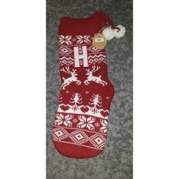 Christmas stocking with initial - brand new with tags- only selling as it doesn't fit our Christmas colour scheme (Also have the letter "S" available!)