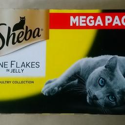 Two new and unopened mega packs of Sheba Fine Flakes in Jelly Poultry Collection - 40 x 85g each.
My cats decided to want other food suddenly...

Please see my listings for a big bulk offer of Sheba food, too.
-----
Turnpike Lane /Wood Green area