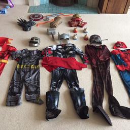 
Flash costume
Batman
Thor
Star lord
Spider-Man
Walkie talkies
Black panther claws and mask
Loads see pics