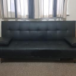 Faux Leather sofa bed available for collection only at price of £50. Can be made into bed. In a good condition used for few months only.