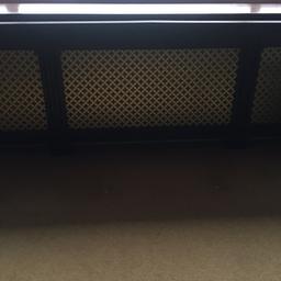 Mahogany Radiator Cover Gold Grill Hand Made Excellent Condition. Length 116 inches height 27 inches moving house reason for selling