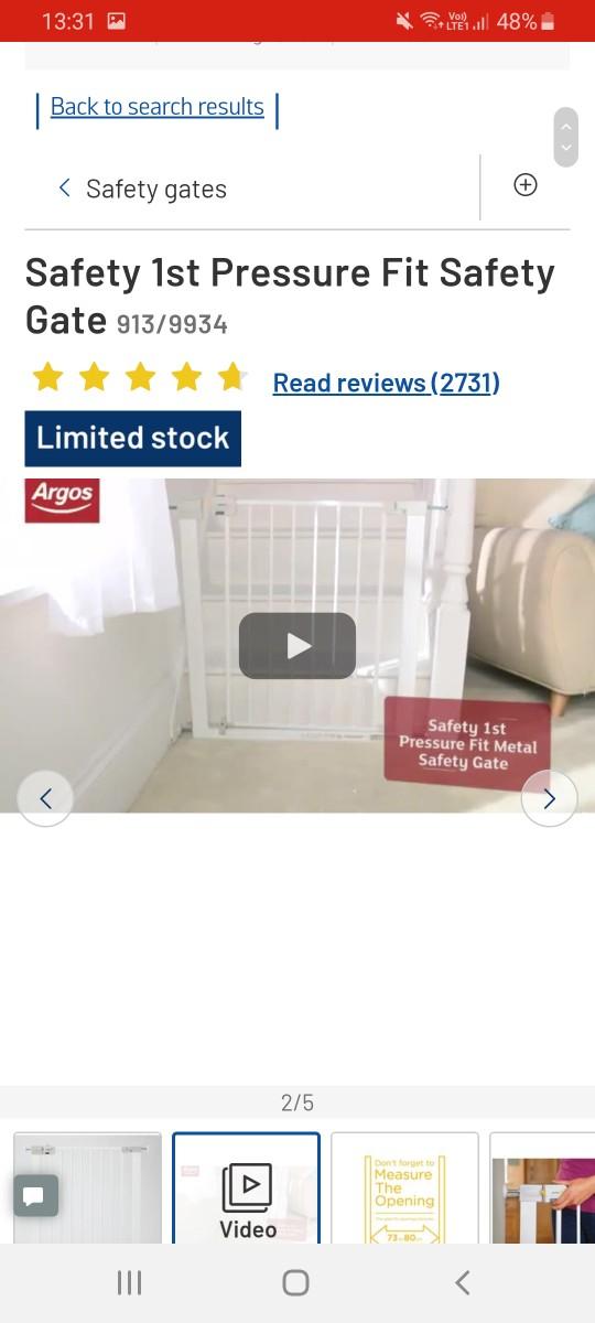 safety 1st stair gate x 2 in SE10 Royal Borough of Greenwich for £18.00
