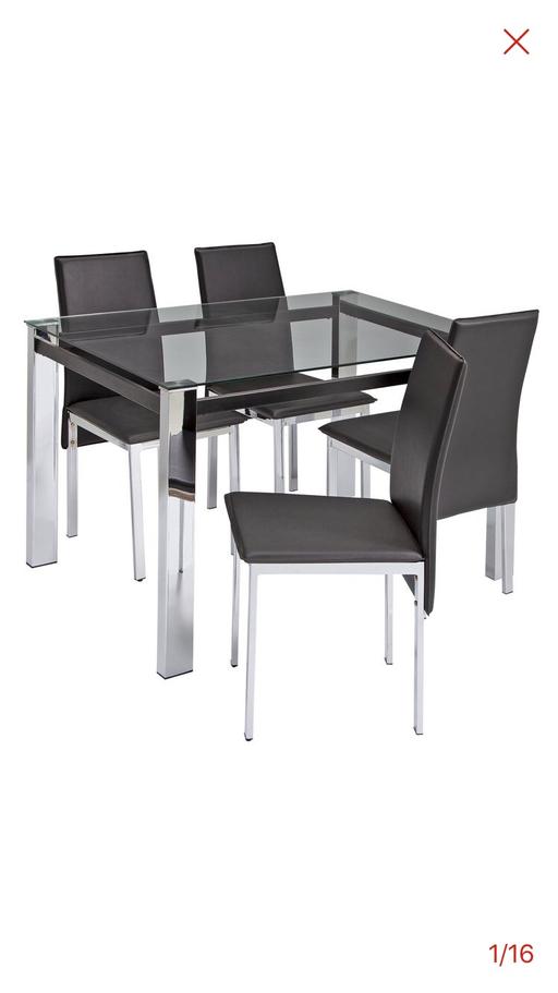 Buy & Sell West Midlands Coventry - Photos for Fitz Clear Glass Table & 4 Chairs - Black