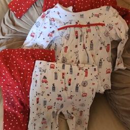 Baby girls age 9/12 months pretty two pairs of mix and match pjs apart from few wear marks on the knees from crawling they are in very good condition collection B71, or can post for £2.95  I have lots of beautiful baby girl all different sizes and lots of lovely toddler boys and ladies happy to combine postage and prices