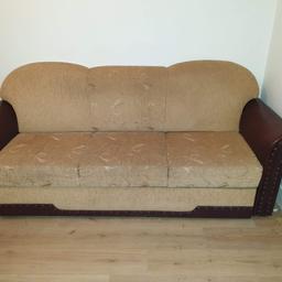 sofa bed and another couch with drawer for storing clothes just need to be cleaned some imperfections can be seen