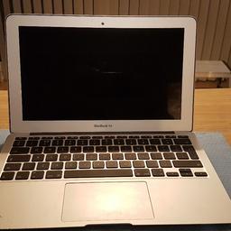 Hi. For sale a used but in good condition for the year and fully working apple macbook air a1465 11" 2014.
Check pictures for the condition. 
Comes with genuine apple charger (a bit warned) fully working order, no box.
Can deliver within uk
Thanks for viewing