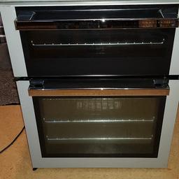 Silver and grey flavel milano 60 cm gas cooker no Mark's or scratches  less than 9 mths old totally unused  double oven and grill  like new 130