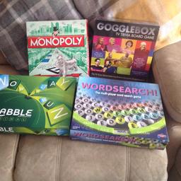 Word search . Monopoly. Scrabble.gogglebox