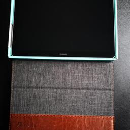 Biete ein neuwertiges, kaum benutztes Tablet von Huawei an, keine Gebrauchsspuren. 
Anbei ist eine Hülle in einem stylischem grau/braun.