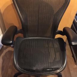 I am selling a Herman Miller Designer Office Chair. It is in a used condition but otherwise has no fault. Originally paid £950. It has a tear on the seat which is shown in the picture and it has a few marks on the legs. Collection only please.