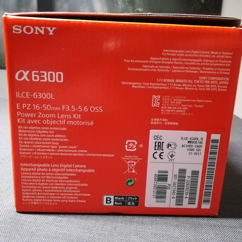 Sony Alpha 6300 Kit 16-50 mm, schwarz.
die kamera ist neu und unbenutzt. Karton wurde lediglich einmal geöffnet um sie anzusehen.

Versand muss der Käufer übernehmen