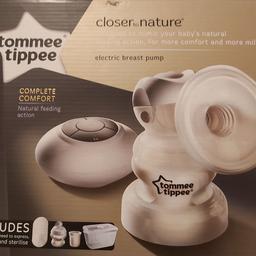 tommee tippee electric breast pump.
Only used a few times.
Very good mint condition like new.
it's been cleaned and sterilised.
comes with box and packing.
it doesn't have the bottle as you can use yours for your baby.