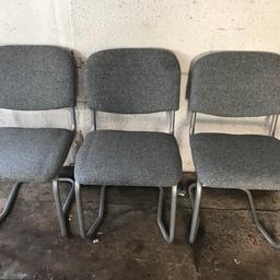 3 office chairs excellent condition metal frames and grey fabric
Free local delivery available 