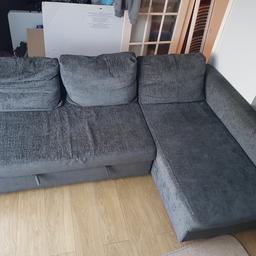 Good condition ikea grey corner sofa that easily turns into an extended seating area / double sofa bed

Additional storage underneath as per photo (contents not included)