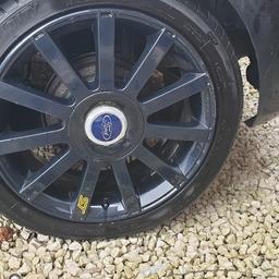 mk6 fiesta st alloys in dark grey 
with centre caps. 
3 good condition 
1 has slight kerbing and lacquer peel
205/45/17
2 front tyres have 5mm tread
2 rears have 6mm tread

£250 but open to sensible offers.

collection only from
killamarsh Sheffield s21