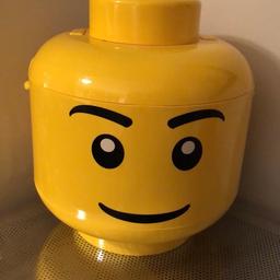 A Lego head storage box in the large size. In excellent condition as the photographs show. all internal bits are still there and can be removed etc. 

I’m selling a small Halloween one too and am happy to post.