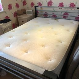 Used double bed and mattress for sale. The frame is in excellent condition, can be dismantled. Good comfortable mattress with some discolouration on mattress.