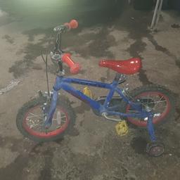 It is a good and reliable bike for children under 7 
Its brakes are fully working 
both stabilizes are on 
Both reflectors are working 
It has a chain cover protector 
I am selling for cheap £10 ONO