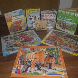 Meine Jungs haben ausgemistet und möchten Platz für neues Spielzeug haben.

3 schöne erste Bücher
1 Büchlein aus Holz
1 erste Puzzle, beinhaltet 6 Puzzles
3 grosse Puzzles zum lernen

!!! Versand möglich mit Aufpreis !!!
