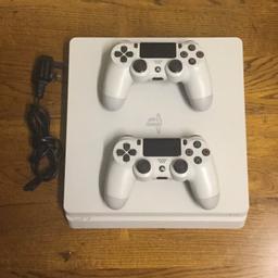 Glacier white PS4 Slim.
Great condition and fully working.
Comes with 2 controllers and power lead.
One controller must be connected by a cable to use.
Can deliver locally.