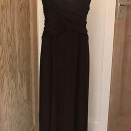 PHASE EIGHT Dress. Chocolate brown, Special Occasion, UK size 16, Luxurious. 

Colour: dark Chocolate brown
Size: 16
Length from shoulder seam 53"
long to the ankle
Sleeveless
Machine washable
Sweat heart neckline