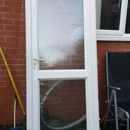 upvc door,frosted glass,also lock and 3 keys,h 209cm,w 9
2cm,possible to buy sill if it's too small,