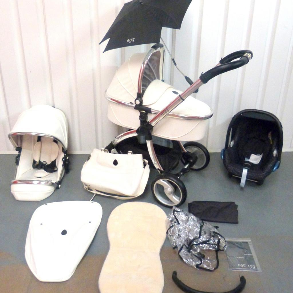 Swan white clearance egg pram