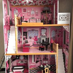 Kid kraft Amelia dolls house. Modern pink and black design, fun and stylish 3 levels with balcony. Stands nearly 4ft. VGC, no dolls but lots of accessories. Collection only.