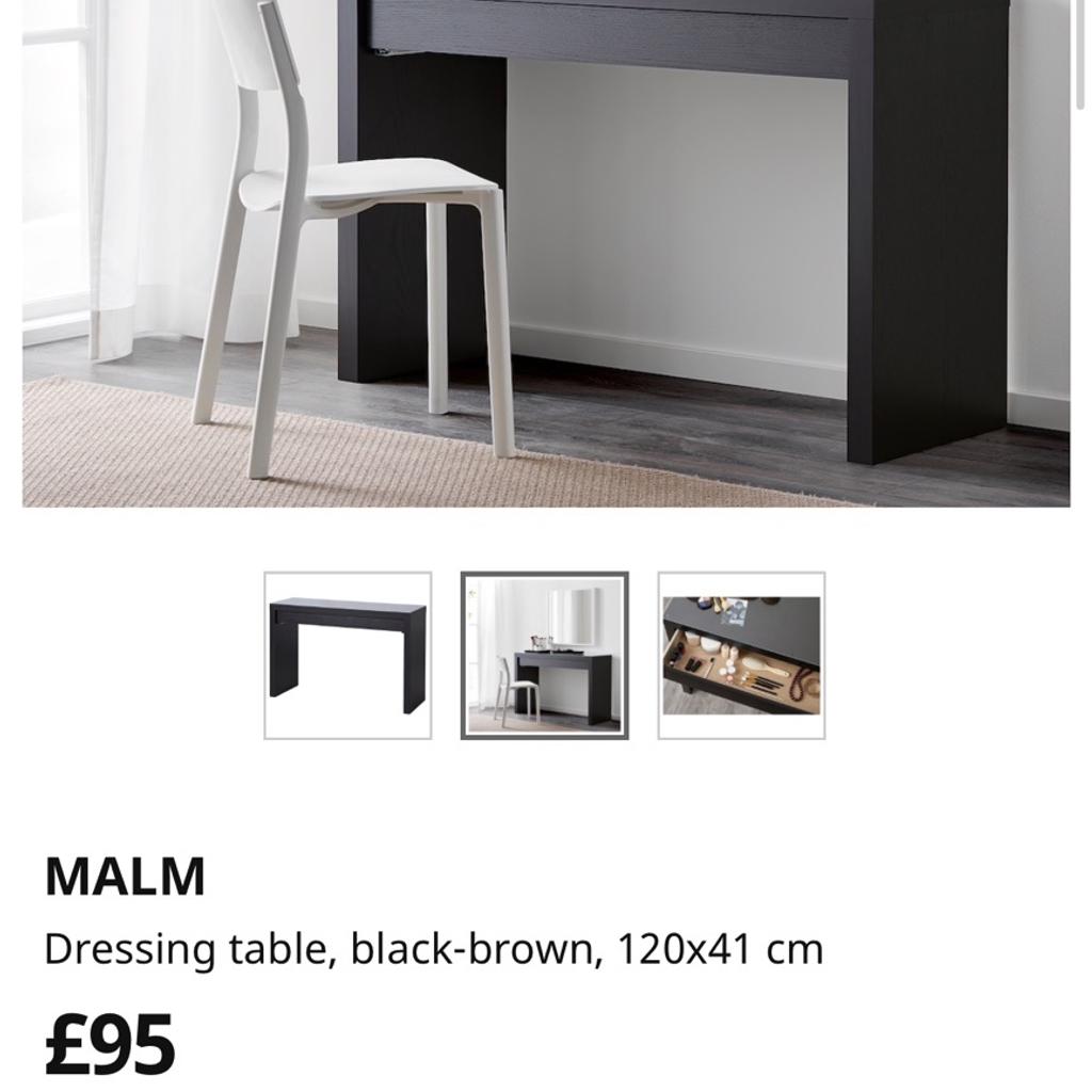 Malm dressing deals table black brown