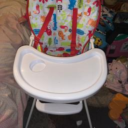 Baby high chair goes high or low good condition