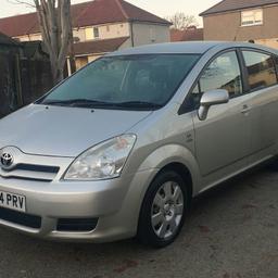 TOYOTA COROLLA VERSO 
D-4D DIESEL 2.0
2 OWNERS FROM BRAND NEW
MOT TILL 02 JULY 2020
SERVICE HISTORY 5 STAMPS
134,000 MILES
ELECTRIC WINDOWS 
CENTRAL LOCKING
7 SEATER
CLEAN INSIDE OUT FOR ITS AGE
ENGINE AND GEARBOX RUNS PREFECT
ANYMORE QUESTIONS 
CALL ON:
07774023066