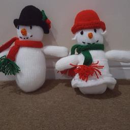 brand new hand made knitted Snowman/woman £5 for both. Collection Bridgend Xx