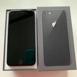 iPhone 8 64gb in gloss black, unlocked to any network.
This phone has always been kept in a case and had a screen protector on it so is in immaculate condition apart from a few speckles on the bottom  where the charging port is (shown in last photo) but is not noticeable.
Also comes with the box, brand new headphones and a brand new charger. Can deliver if local.
Only selling due to an upgrade.
Any questions please ask 😊
No swaps or silly offers please.