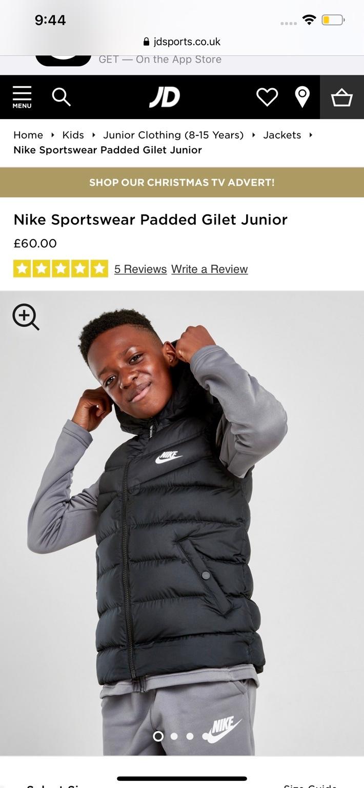 Nike sportswear 2024 padded gilet junior