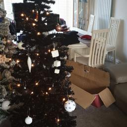 1 x 6ft slim black tree boxed with lights .baubles. stand.
1x 2ft Christmas tree wreath with battery powered lights .New batteries included.
1 white 3ft boxed slim tree with stand ideal for office or bedroom Not in picture
All 3 for 25.
poss local dropoff or further for fuel money.
price is a bargain for 3 items .please don't confirm deal then ignore as will be reported to shpock sorry to genuine buyers but too many timewasters on here.
Reduced to giveaway 15.final
No offers will be replied too.