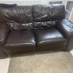 2 seater and 3 seater
In fair condition with obvious signs of wear 
Still some life left 
Collection only please and as soon as possible. You will need a van