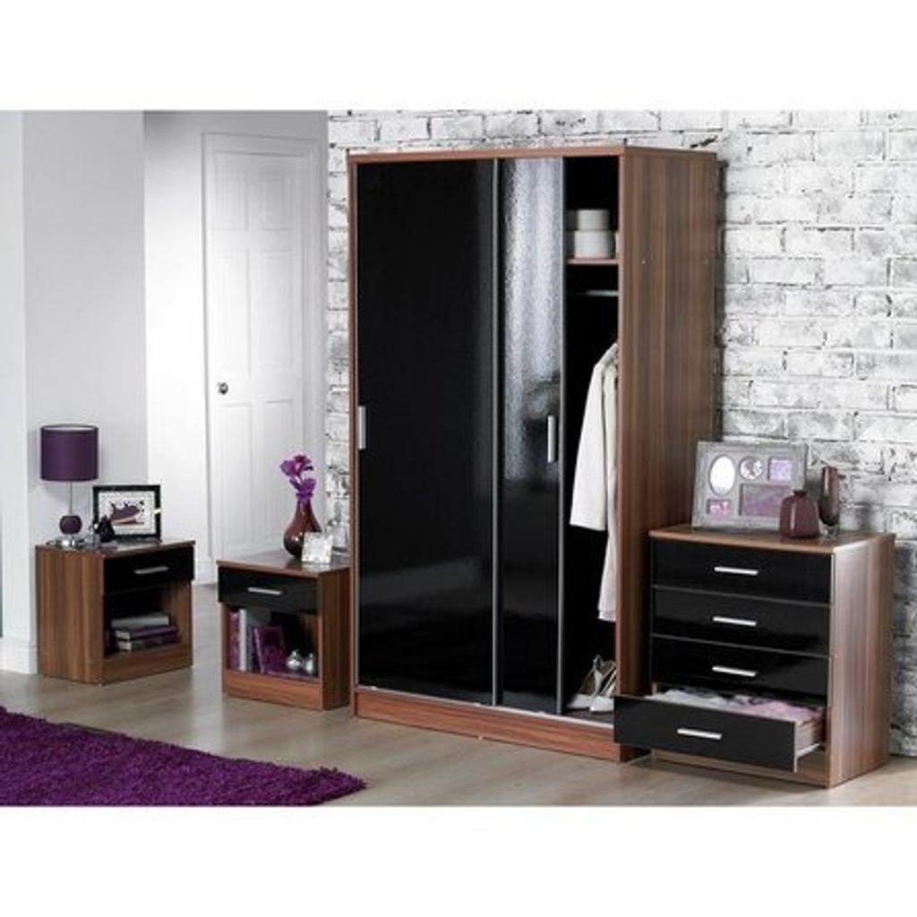Carleton 4 Pc Bedroom Sliding Wardrobe Black in M350BN Failsworth for £