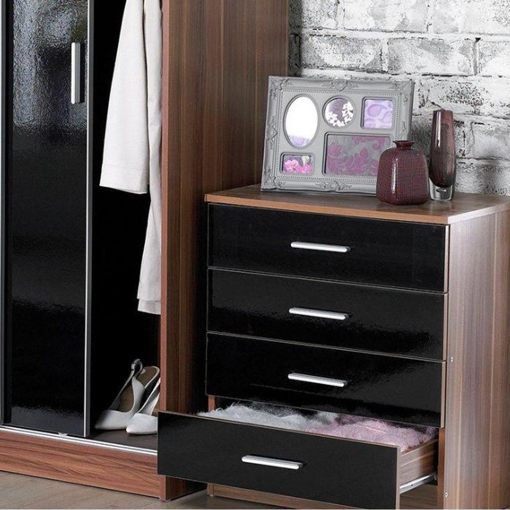 Carleton 4 Pc Bedroom Sliding Wardrobe Black in M350BN Failsworth for £