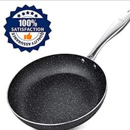 Frying Pan Induction 24cm, Stone-Derived Nonstick Coating Omelette Pan, Stainless Steel Handle Skillets, Oven Safe, Granite/Gift Box Included